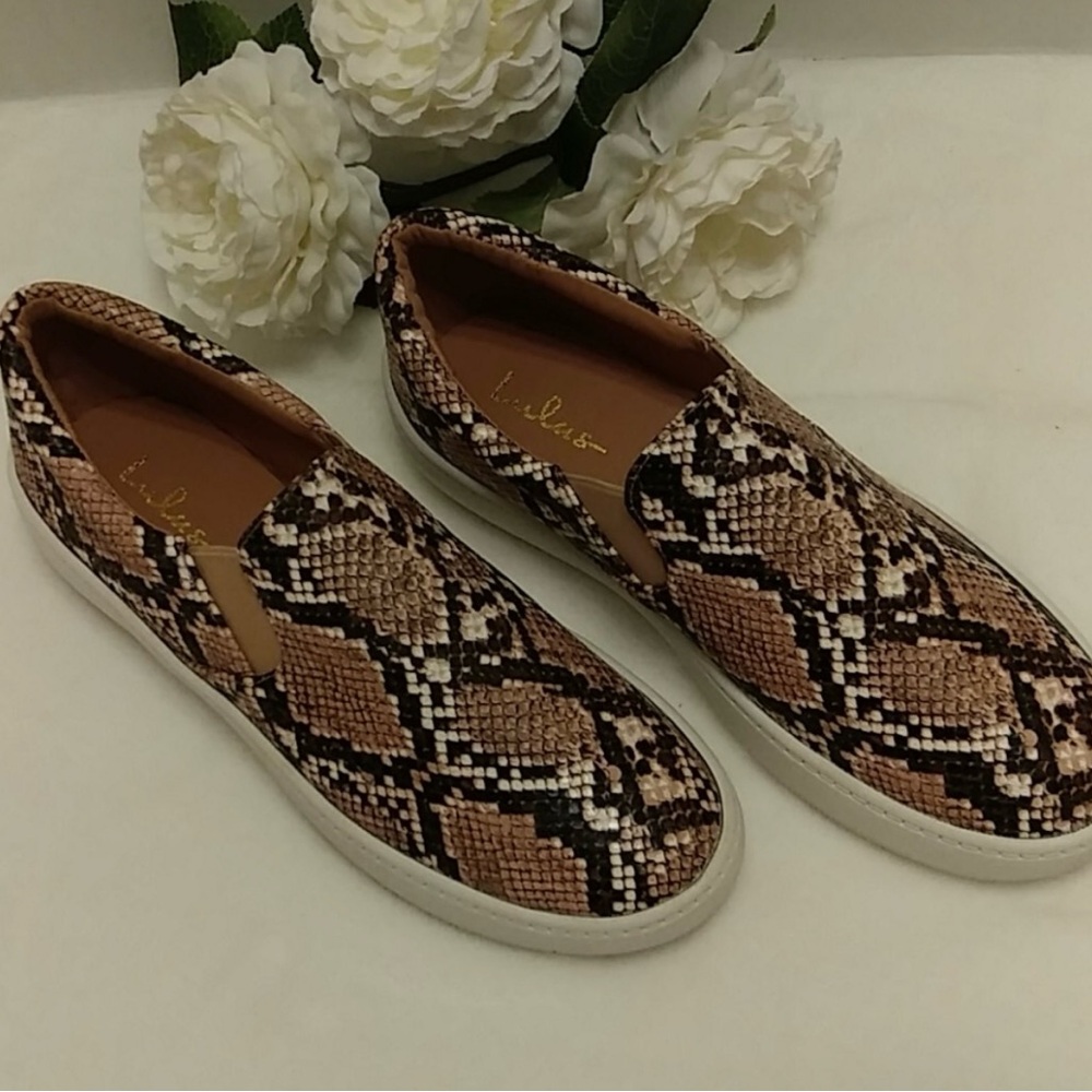 Lulus Snake Print vegan leather slip on
